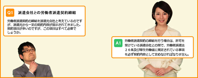 派遣会社との労働者派遣契約締結